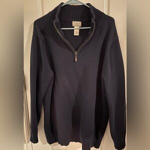 L.L. Bean Men's Navy Zip-Neck Sweater